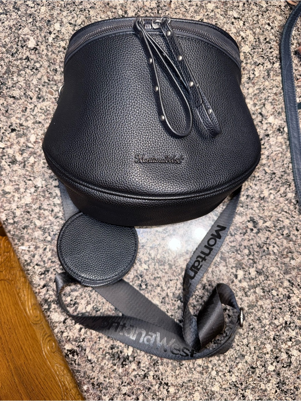 Montana West Black Crescent Crossbody Bum Bag - Picture 2 of 4